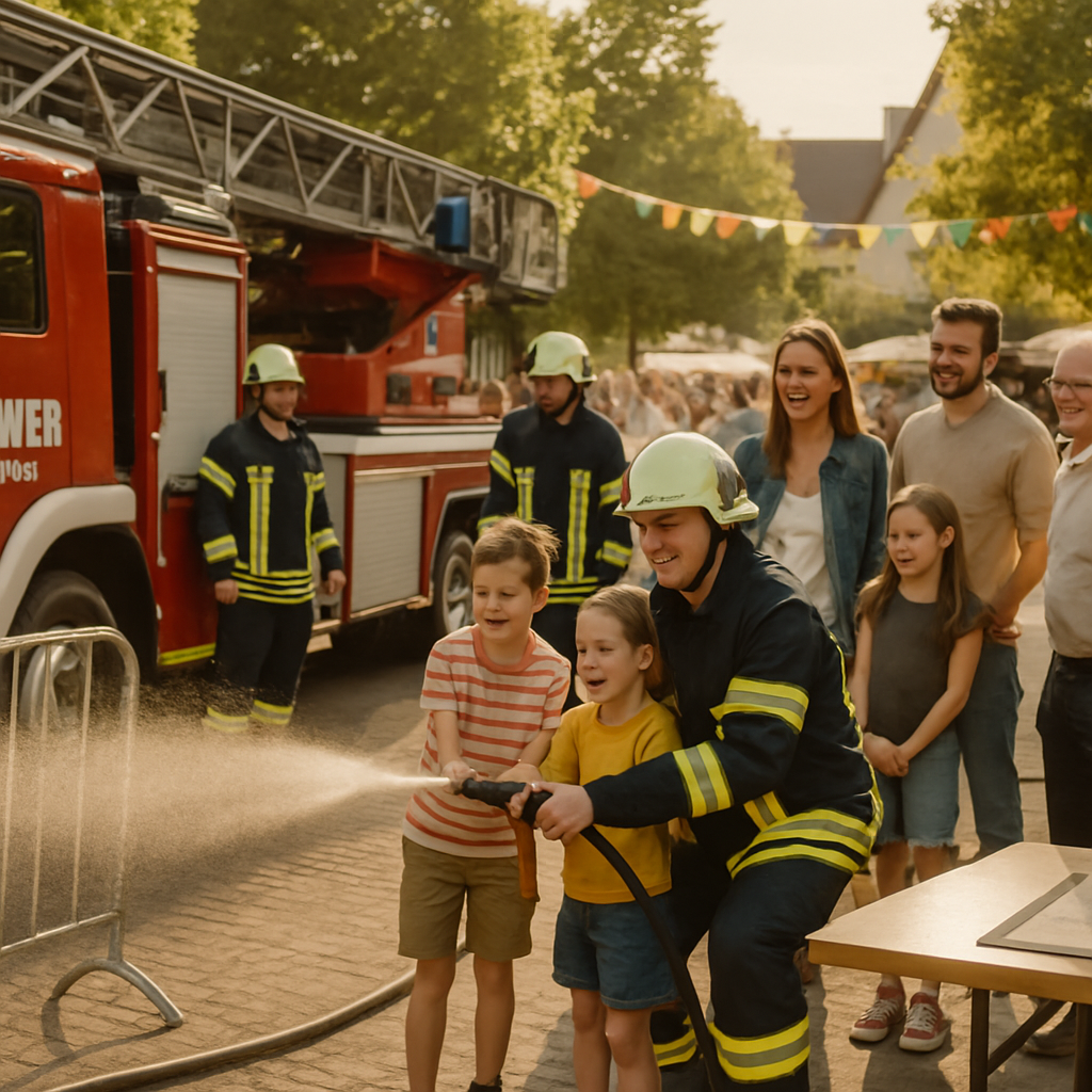 Dorffestliche Löschshows Unterhaltung mit Feuerwehr Nentershausen